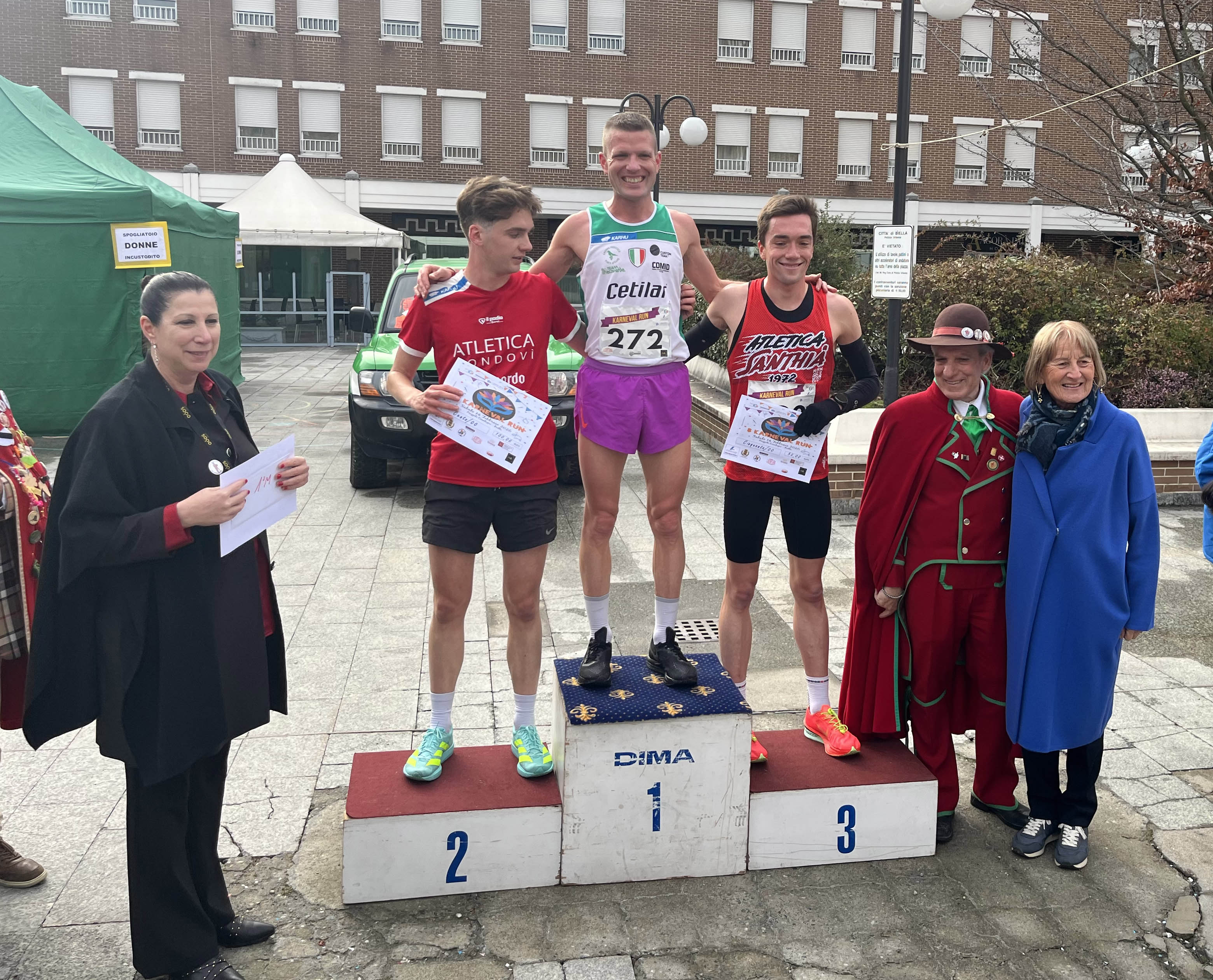 Il podio maschile della Karneval Run 2026